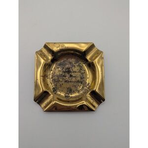 Vintage Dirilyte Dirigold Ashtray Square 4‎ Slots 50th Anniversary Patina Retro